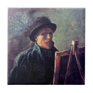 Vincent Van Gogh - Selbstportrait Dunkler Filzhut Fliese