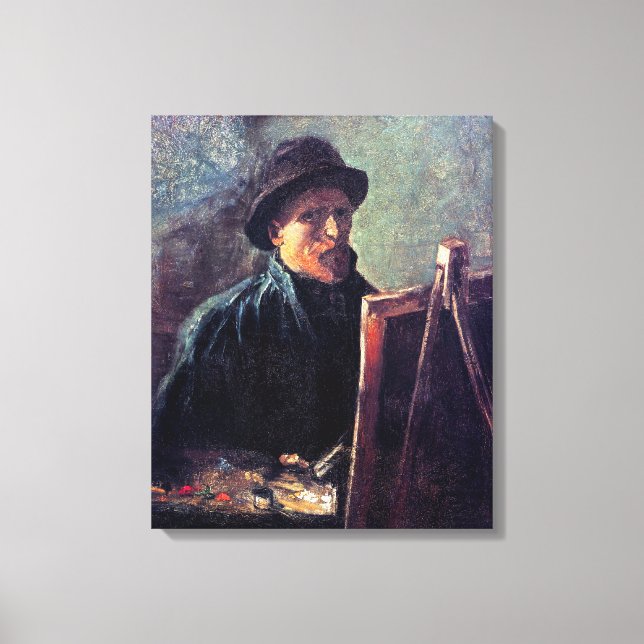 Vincent Van Gogh - Selbstportrait Dunkler Filzhut Leinwanddruck (Vorderseite)