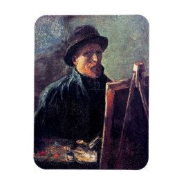 Vincent Van Gogh - Selbstportrait Dunkler Filzhut Magnet