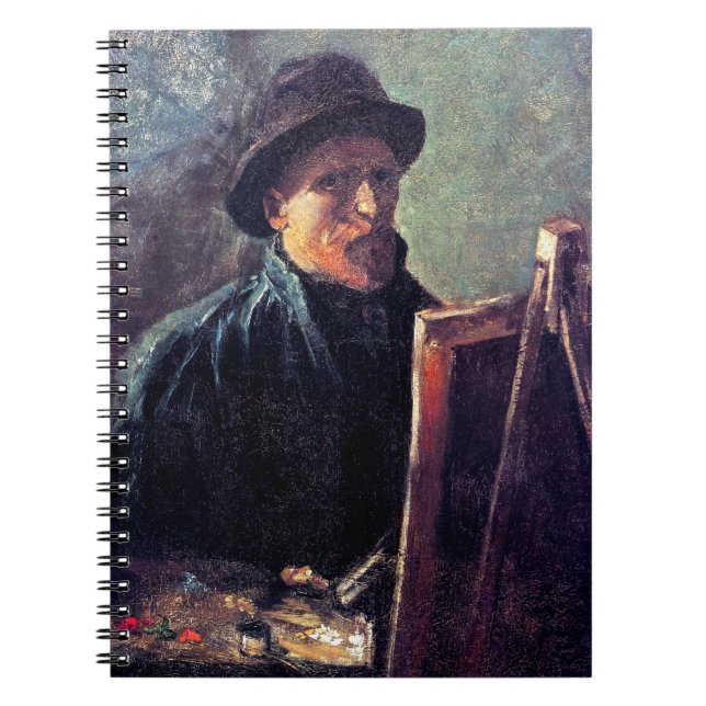 Vincent Van Gogh - Selbstportrait Dunkler Filzhut Notizblock (Vorderseite)