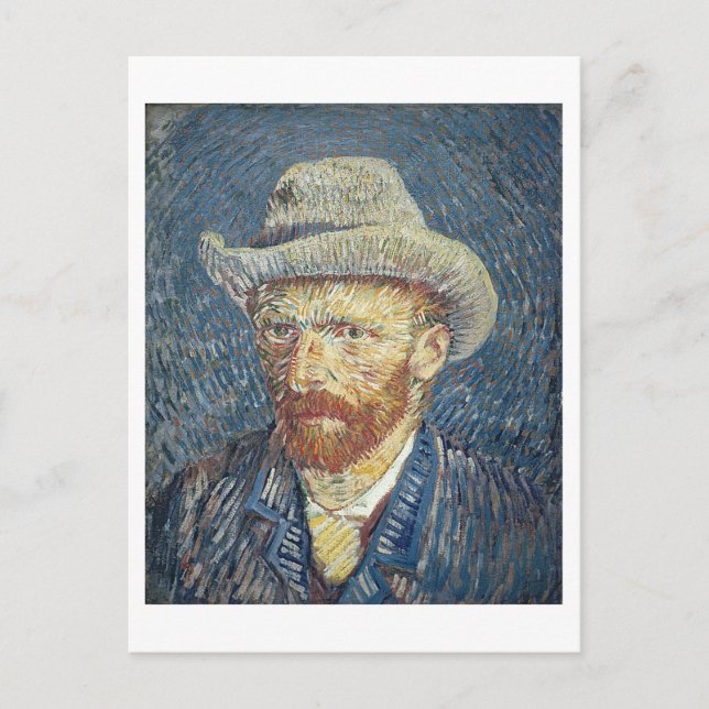 Vincent van Gogh | Selbstportrait mit Filzhut Postkarte (Vorderseite)