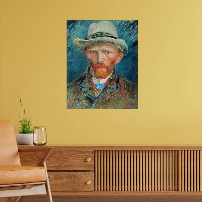 Vincent van Gogh, Selbstportrait mit Hut Poster (Wohnzimmer 2)
