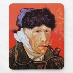 Vincent Van Gogh - Selbstportrait mit verbanntem O Mousepad