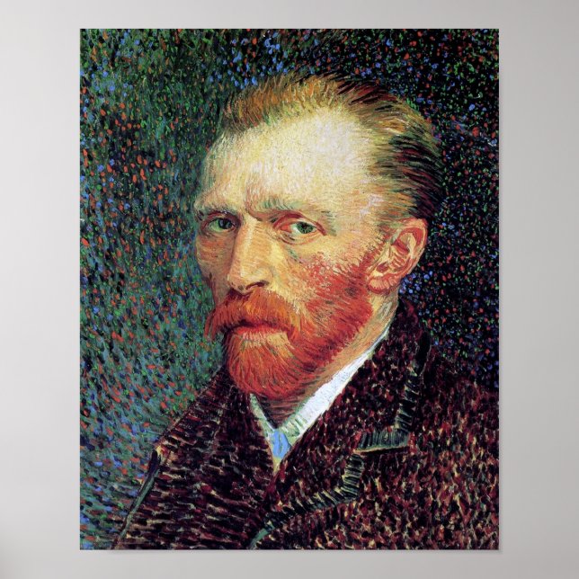 Vincent Van Gogh - Selbstportrait Pointillism Styl Poster (Vorne)