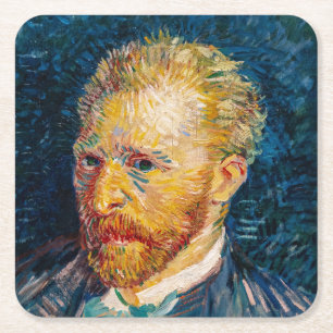 Vincent Van Gogh - Selbstportrait Rechteckiger Pappuntersetzer