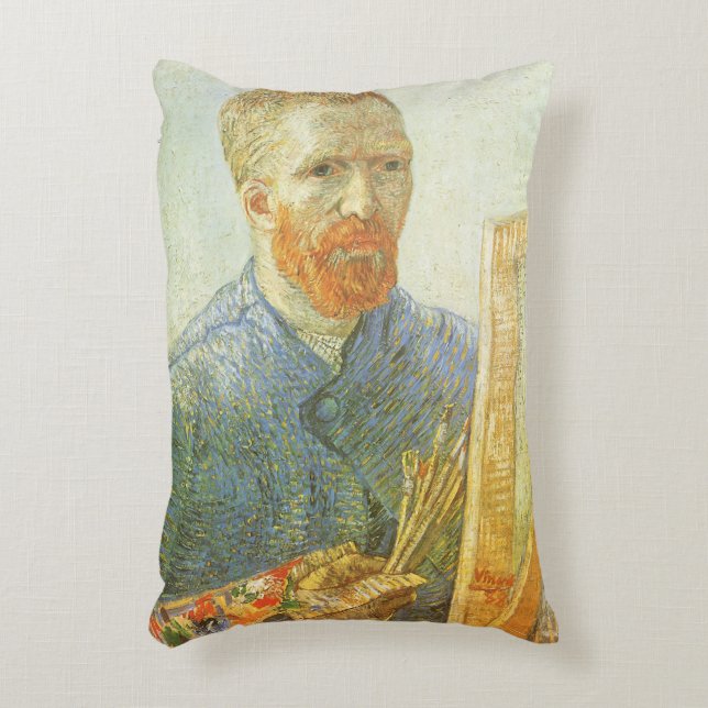 Vincent van Gogh - Selbstportrait vor Easel Dekokissen (Vorderseite(Vertikal))