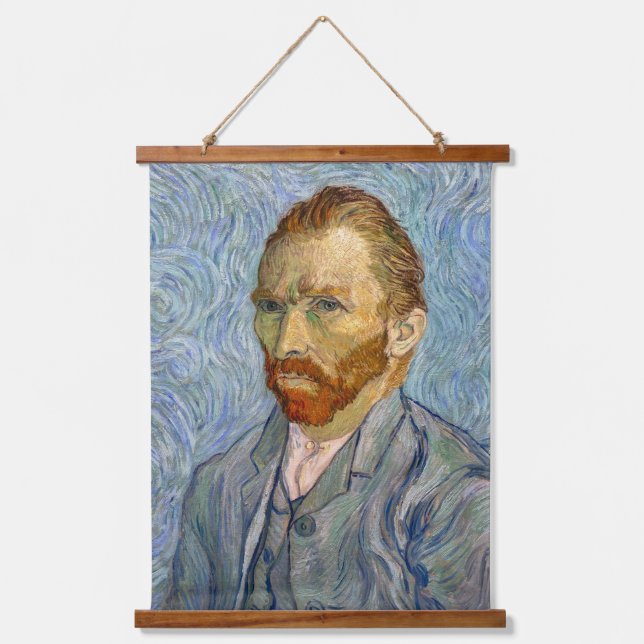 Vincent Van Gogh - Selbstportrait Wandteppich Mit Holzrahmen (Vorderseite)