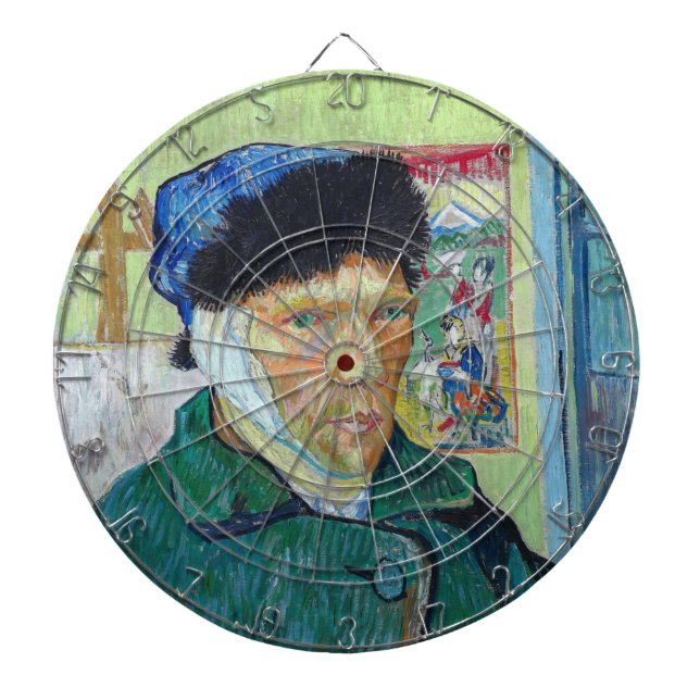 Vincent van Gogh - Selbstporträt mit bandagiertem  Dartscheibe (vorne)