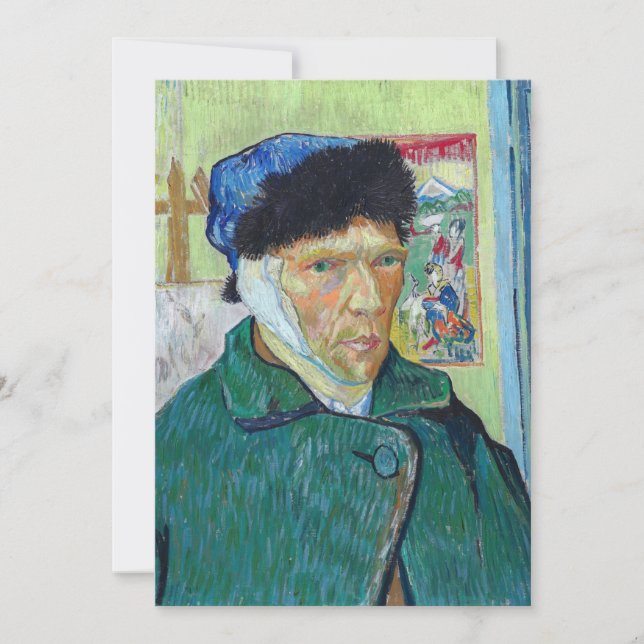 Vincent van Gogh - Selbstporträt mit bandagiertem  Einladung (Vorderseite)