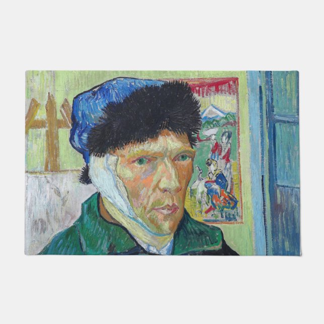 Vincent van Gogh - Selbstporträt mit bandagiertem  Fußmatte (Vorderseite)