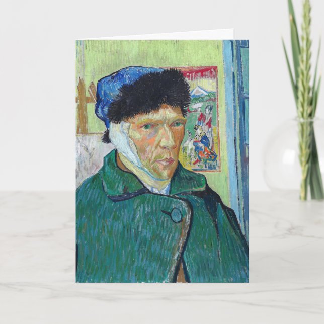 Vincent van Gogh - Selbstporträt mit bandagiertem  Karte (Vorderseite)