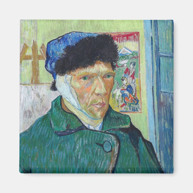 Vincent van Gogh - Selbstporträt mit bandagiertem  Magnet (Vorne)