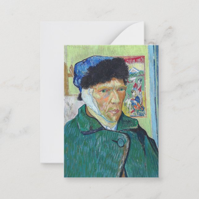 Vincent van Gogh - Selbstporträt mit bandagiertem  Mitteilungskarte (Vorderseite)