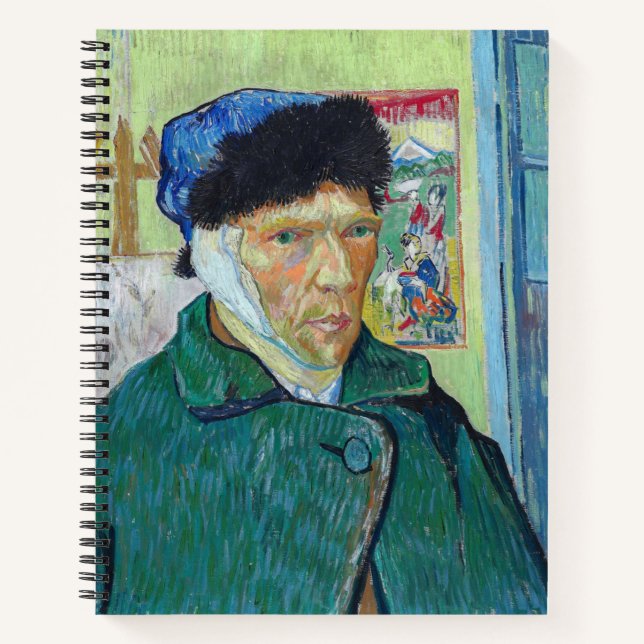 Vincent van Gogh - Selbstporträt mit bandagiertem  Notizbuch (Vorderseite)