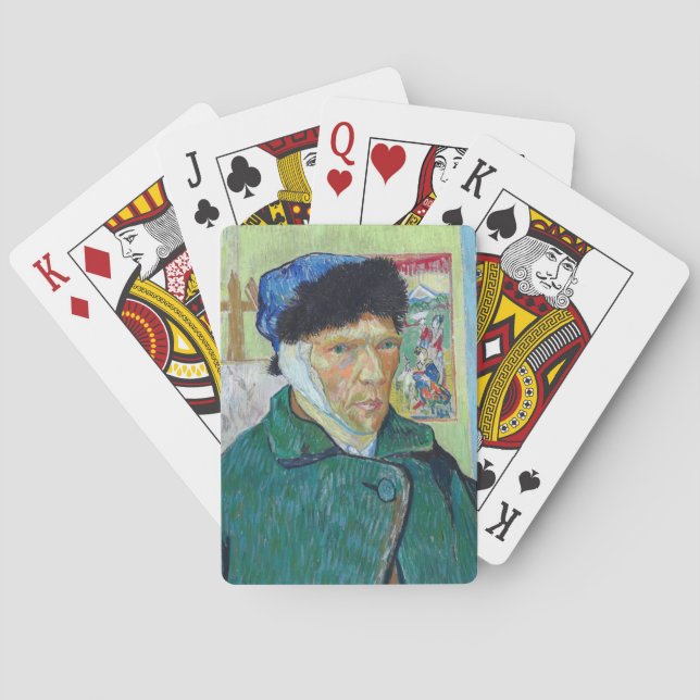 Vincent van Gogh - Selbstporträt mit bandagiertem  Spielkarten (Rückseite)
