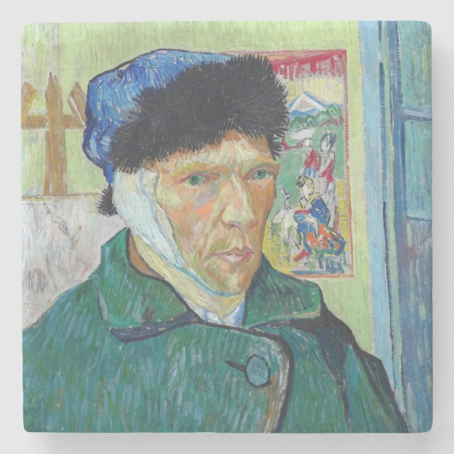 Vincent van Gogh - Selbstporträt mit bandagiertem  Steinuntersetzer (Vorderseite)