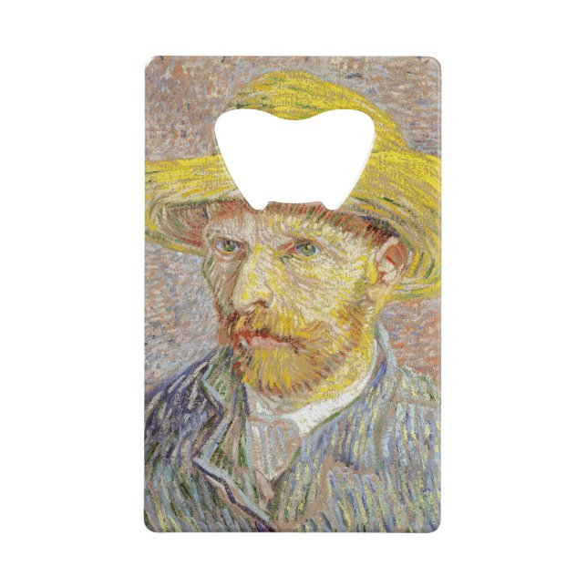 Vincent van Gogh - Selbstporträt mit Strohhut Geldbeutel Flaschenöffner (Vorderseite)