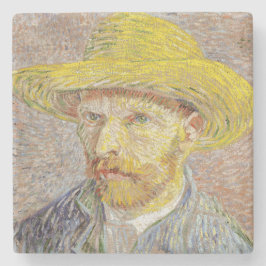 Vincent van Gogh - Selbstporträt mit Strohhut Steinuntersetzer