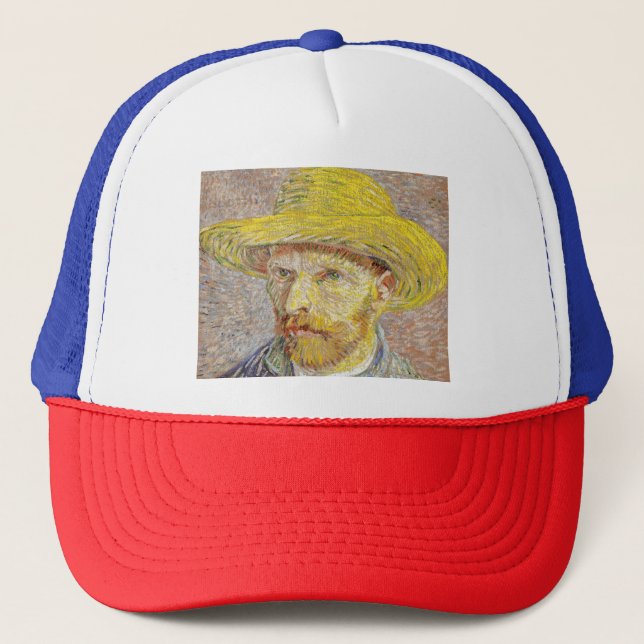 Vincent van Gogh - Selbstporträt mit Strohhut Truckerkappe (Vorderseite)