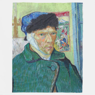 Vincent van Gogh - Selbstporträt mit verbundenem O Fleecedecke