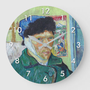 Vincent van Gogh - Selbstporträt mit verbundenem O Große Wanduhr