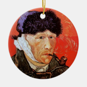 Vincent Van Gogh - Selbstporträt mit verbundenem O Keramikornament