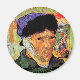 Vincent Van Gogh - Selbstporträt mit verbundenem O Magnet