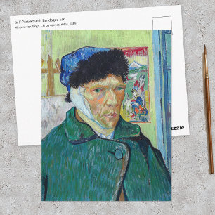 Vincent van Gogh - Selbstporträt mit verbundenem O Postkarte