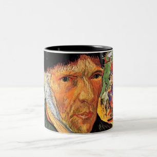Vincent Van Gogh - Selbstporträt mit verbundenem O Zweifarbige Tasse