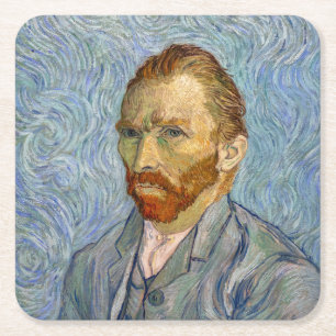 Vincent Van Gogh - Selbstporträt Rechteckiger Pappuntersetzer
