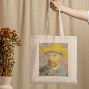 Vincent Van Gogh Selbstporträt Strohhut Custom Tragetasche