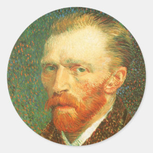 Vincent van Gogh - Selbstporträt van Gogh Runder Aufkleber