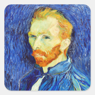 Vincent van Gogh - Self-Portrait, 1889, Quadratischer Aufkleber