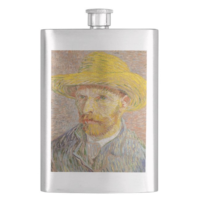 Vincent Van Gogh Self Portrait impressionistisch F Flachmann (Vorderseite)