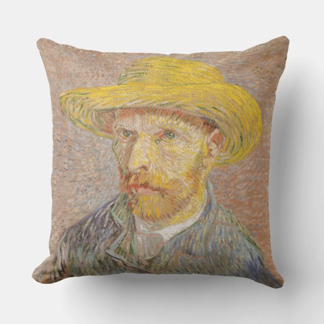 Vincent Van Gogh Self Portrait impressionistisch F Kissen (Vorderseite)