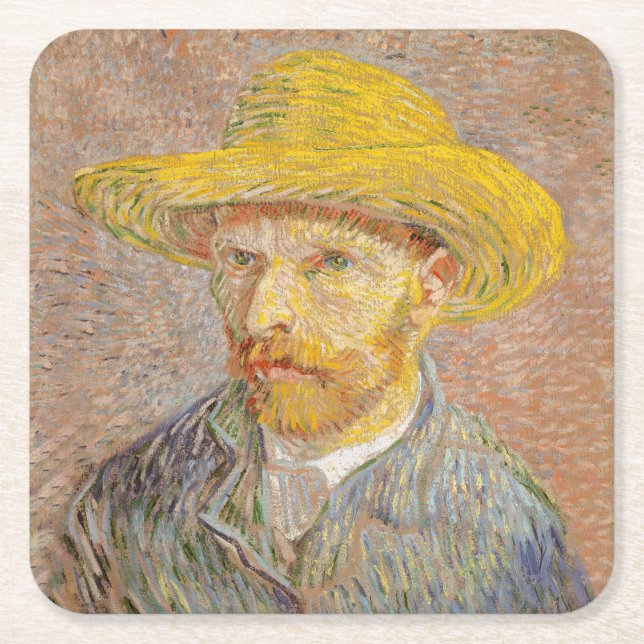 Vincent Van Gogh Self Portrait impressionistisch F Rechteckiger Pappuntersetzer (Vorderseite)