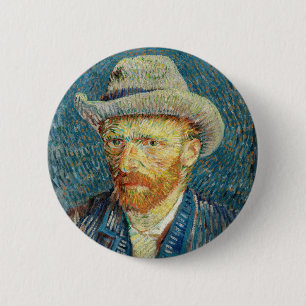 Vincent Van Gogh Self Portrait mit Gray Felt Hat Button