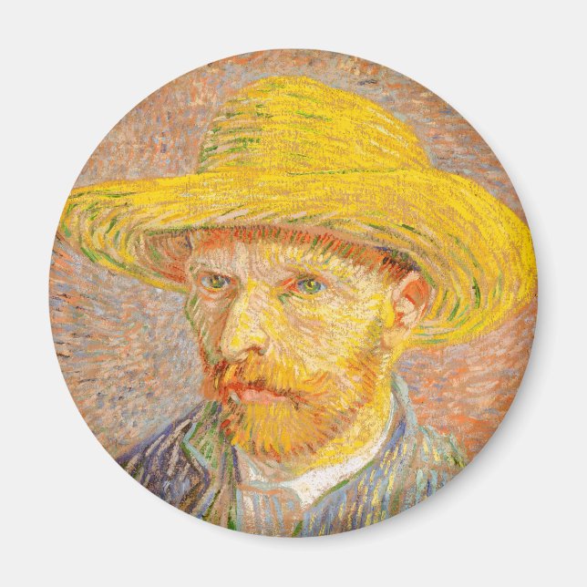 Vincent Van Gogh Self Portrait mit Straw Hat Art Magnet (Vorne)