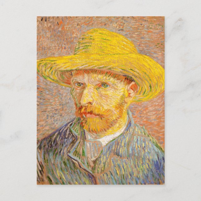 Vincent Van Gogh Self Portrait mit Straw Hat Art Postkarte (Vorderseite)