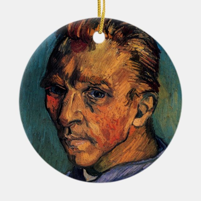 Vincent van Gogh Self Portrait ohne Bart Keramikornament (Vorne)