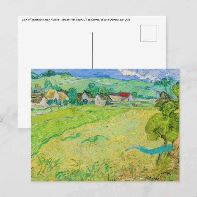 Vincent van Gogh - Sicht auf die Vessenots bei Auv Postkarte (Vorne/Hinten)