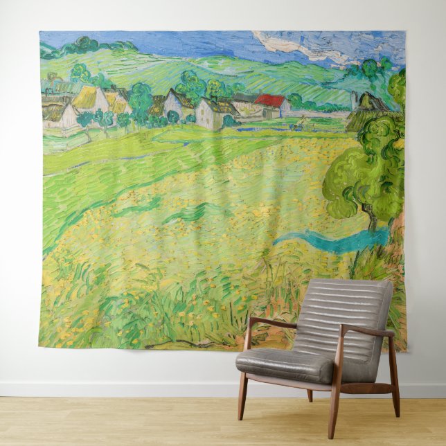 Vincent van Gogh - Sicht auf die Vessenots bei Auv Wandteppich (Beispiel (Horizontal))