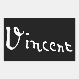 Vincent Van Gogh Signature Rechteckiger Aufkleber