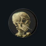 Vincent Van Gogh Skeleton mit einer brennenden Zig Magnet<br><div class="desc">Vincent Van Gogh Skeleton mit einem Vintagen Kunstmagazin</div>
