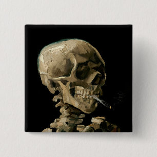 Vincent van Gogh - Skull mit brennender Zigarette Button