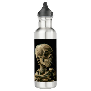 Vincent van Gogh - Skull mit brennender Zigarette Edelstahlflasche
