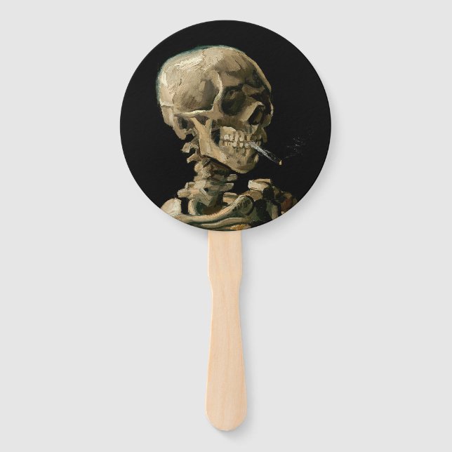 Vincent van Gogh - Skull mit brennender Zigarette Fächer (Vorderseite)