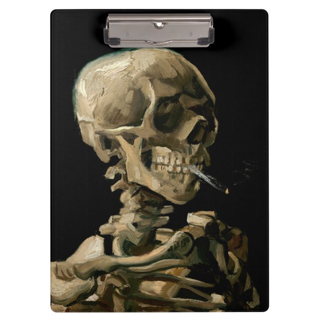 Vincent van Gogh - Skull mit brennender Zigarette Klemmbrett (Vorderseite)