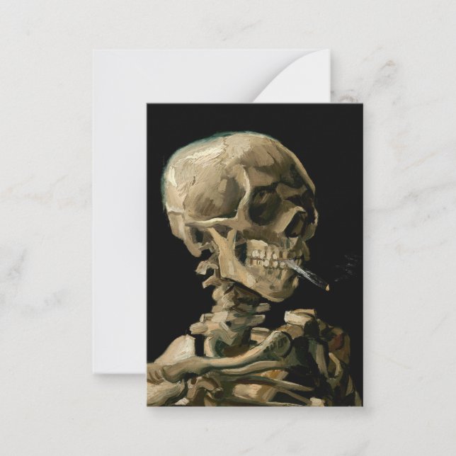 Vincent van Gogh - Skull mit brennender Zigarette Mitteilungskarte (Vorderseite)