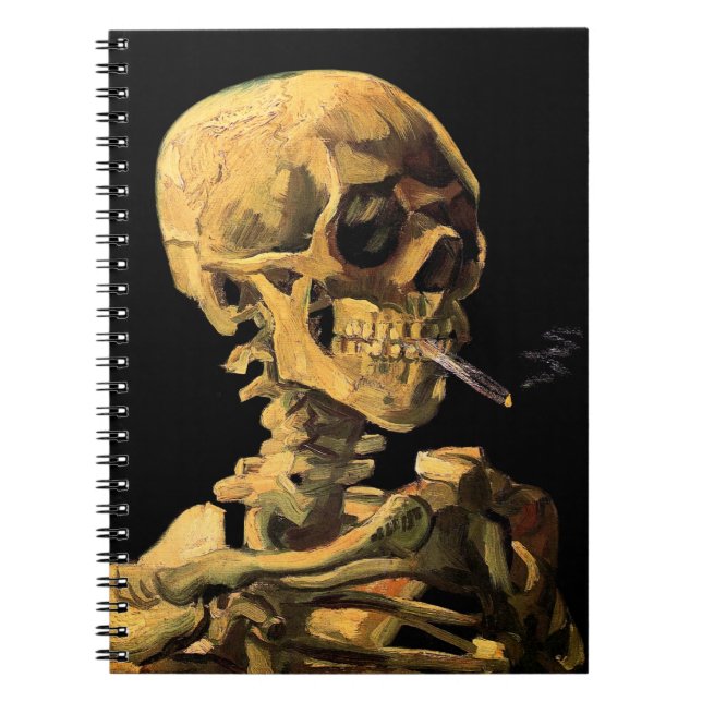 Vincent Van Gogh - Skull mit brennender Zigarette Notizblock (Vorderseite)